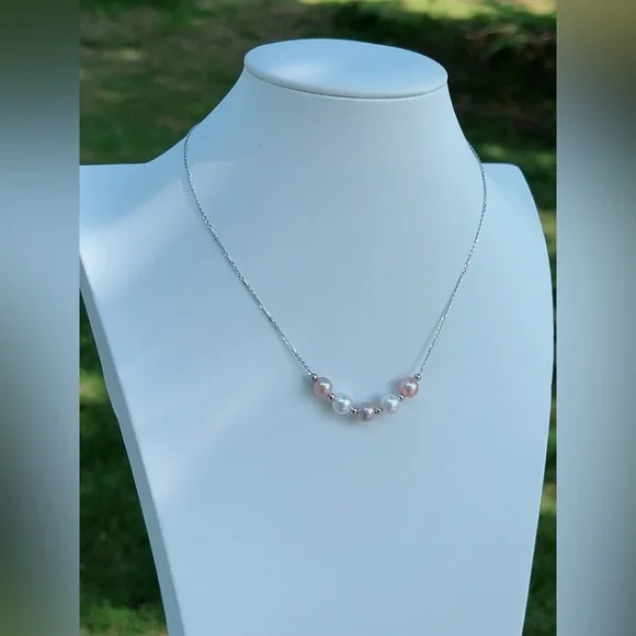 M7 Handmade S925 Freshwater Pearl Necklace two way wearing - Picture 2 of 7